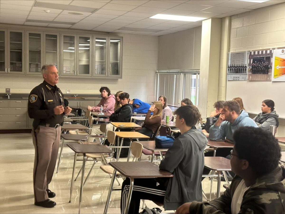 Sheriff Wickersham personally came out and spent two days with four different classes and 100 students interested in law enforcement discussing the Sheriff's Office and the CTE pathways through their organization, while also discussing the corrections component of law enforcement.