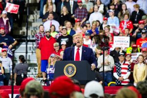 Former President Donald Trump speaks to supporters on the campaign trail ahead of his return to office on January 20. Photo marked for reuse from the NSPA election photo exchange. 